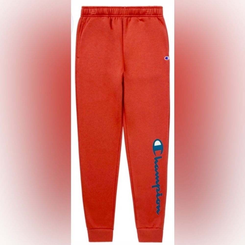 NEW - Champion Joggers, Cotton Jersey, Sweatpants for Boys, color: eclipse red